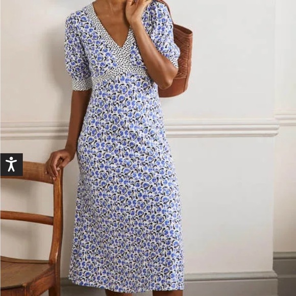 Boden Eva Jersey Midi Dress in Bluebell Delicate Bud - Picture 5 of 16